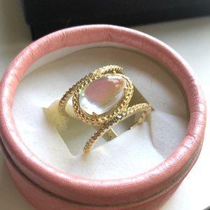 Moonstone statement ring, size 6 1/2